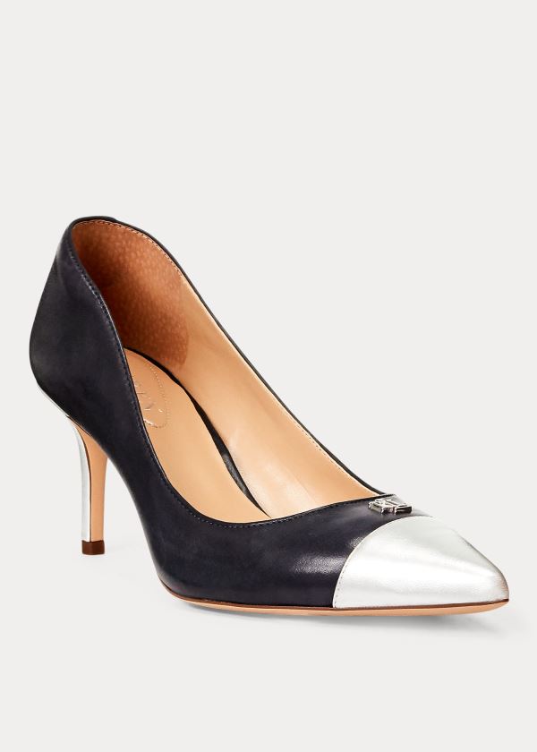 Women's Ralph Lauren Lanette Leather Toe-Cap Pumps | 721406XCT